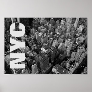 Poster Vintage New York City Manhattan noir blanc