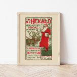 Poster Vintage New York Herald Christmas Edition<br><div class="desc">The New York Herald; numéro XMAS (1896) | Cette illustration vintage du New York Herald de décembre 1896, conçue par Louis Rhead, présente une charmante scène de Noël vintage avec le Père Noël et son renne. L'oeuvre saisit la magie de la période des fêtes avec un design dynamique et festif....</div>