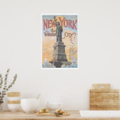 Poster vintage New York Travel (Cuisine)