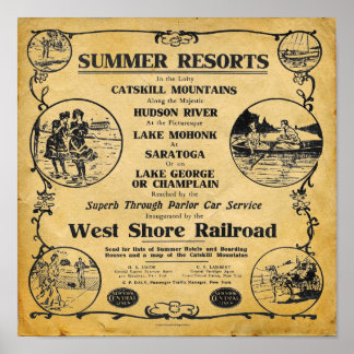 Poster Vintage New York West Shore Railroad Print