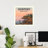 Poster Vintage Newport Rhode Island (Bureau à domicile)