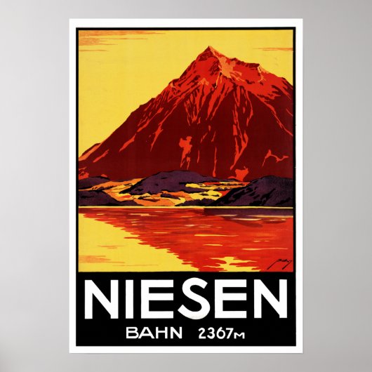 Poster Vintage Niesen Bahn Suisse Travel (Devant)