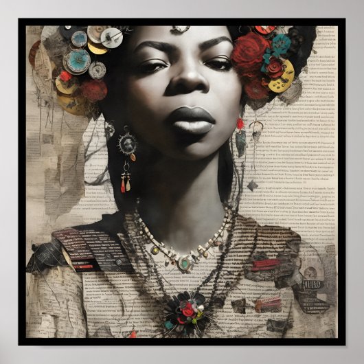 Poster vintage nina collage deco 1 (Devant)