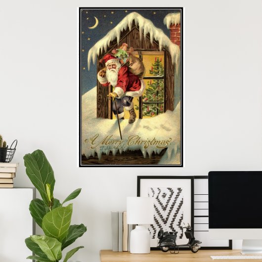 Poster Vintage : Noël - (Bureau à domicile)