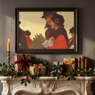 Poster Vintage Noël, Amour et Romance Boutique cadeaux