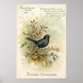 Poster Vintage Noël Blackbird 1908 (Devant)