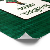 Poster Vintage Noël Fille Vacances (Coin)