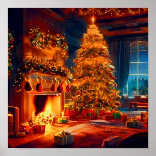 Poster Vintage Noël hiver (Devant)