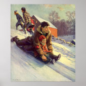 Poster Vintage Noël, père et fille Dormage (Devant)