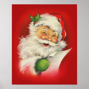 Poster Vintage Noël Père Noël