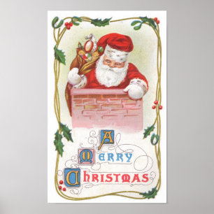 Poster Vintage Noël Père Noël