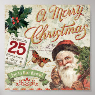 Poster Vintage Noël Père Noël