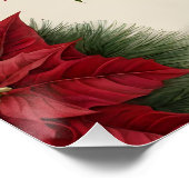 Poster Vintage Noël Poinsettia Bouquet (Coin)