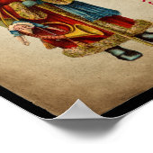 Poster Vintage Noël Vieux Monde Père Noël (Coin)