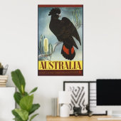 Poster vintage noir Cockatoo (Bureau à domicile)
