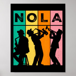 Poster Vintage Nola New Orleans Mardi Gras Music Carnaval