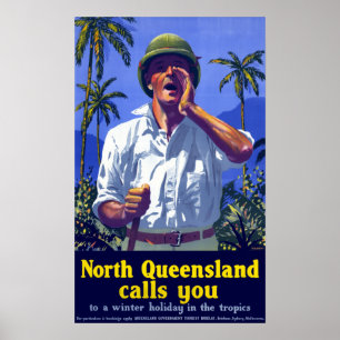 Poster Vintage Nord Queensland Australie Voyage