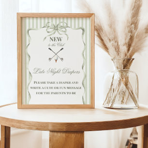Poster Vintage Nouveau jeu d'activité pour Baby Shower de