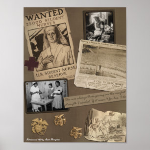 Poster Vintage "Nursing" Scrapbook Print