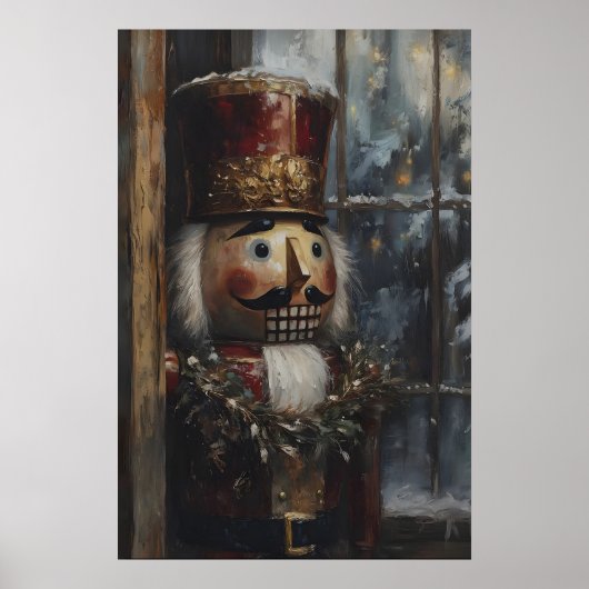 Poster Vintage Nutcracker Art Printable Rustic Christmas (Devant)