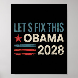 Poster Vintage Obama 2028 Un drôle d'élection politique p