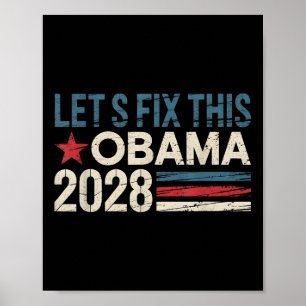 Poster Vintage Obama 2028 Un drôle d'élection politique p