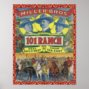 Poster vintage occidental de 101 ranchs