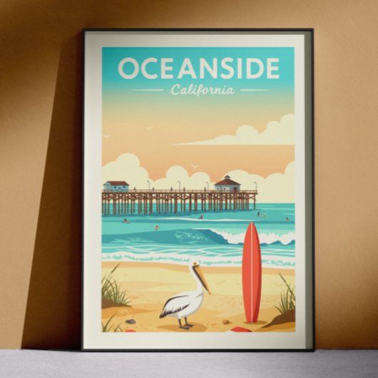 Poster Vintage Oceanside California