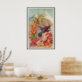 Poster Vintage oiseaux tropicaux Floride Water Annonce (Cuisine)