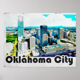 Poster Vintage Oklahoma City Travel View