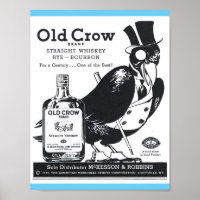 Vintage Old Crow Whiskey droit, Rye, Bourbon Ad