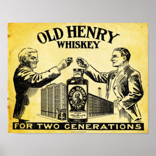 Poster vintage Old Henry Whiskey