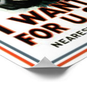 Poster Vintage Oncle Sam Je Veux Vous Armée (Coin)