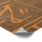 Poster Vintage or égyptien Hiéroglyphes papier Imprimer (Coin)