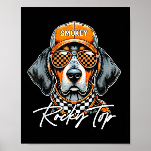 Poster Vintage Orange Blooké Tennessee Amoureux des chien