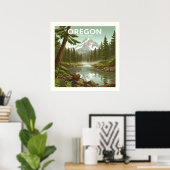 Poster Vintage Oregon (Bureau à domicile)