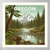 Poster Vintage Oregon (Devant)