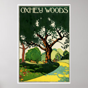 Poster Vintage Oxhey Woods par Edward McKnight Kauffer