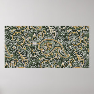 Poster vintage Paisley oriental Motif sans Seamless p