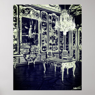 Poster Vintage palais de Schonbrunn à Vienne salle Vieux