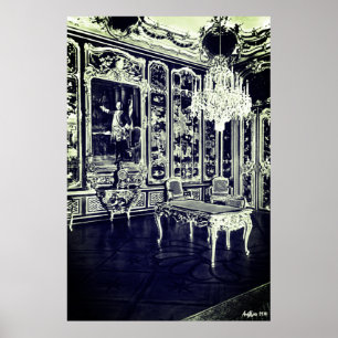 Poster Vintage palais de Schönbrunn à Vienne salle Vieux