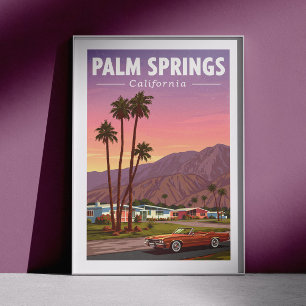 Poster Vintage Palm Springs Californie