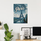 Poster Vintage Paris France (Bureau à domicile)