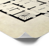 Poster Vintage Paris France Architecture Drawing no. 4 (Coin)