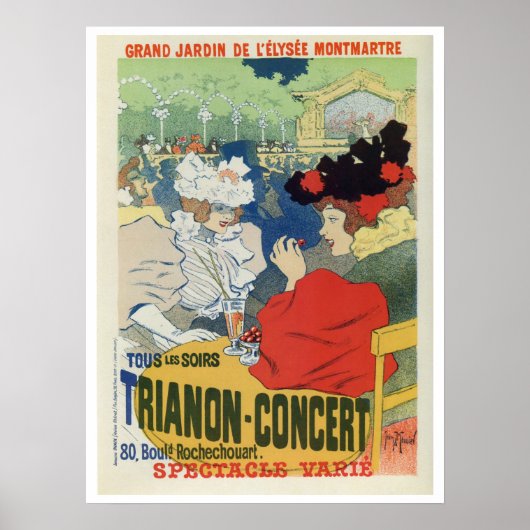 Poster Vintage Paris jardin Trianon concert et (Devant)