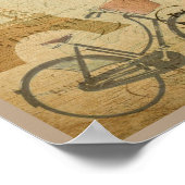 Poster Vintage Parisien Avec Tour Eiffel (Coin)