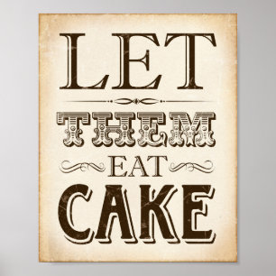 Poster Vintage Party LAISSEZ-LES MANGER GÂTEAU SIGNE D'IM