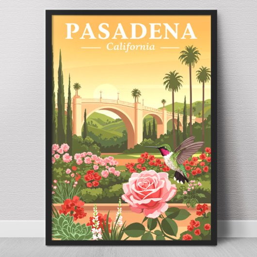 Poster Vintage Pasadena California
