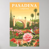 Poster Vintage Pasadena California (Devant)