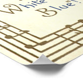 Poster Vintage Patriotique, Tambours avec notes musicales (Coin)